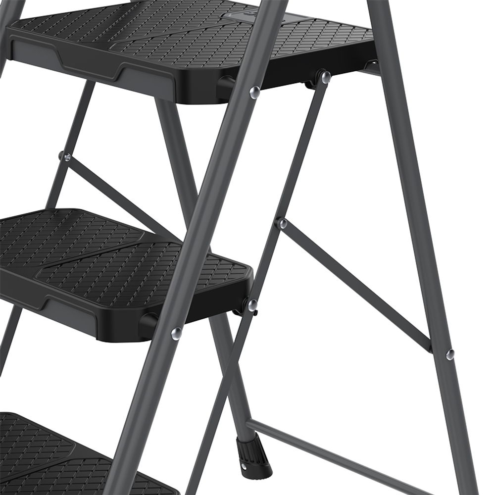 Стремянка stable, 3 ступени, 1 м, черная