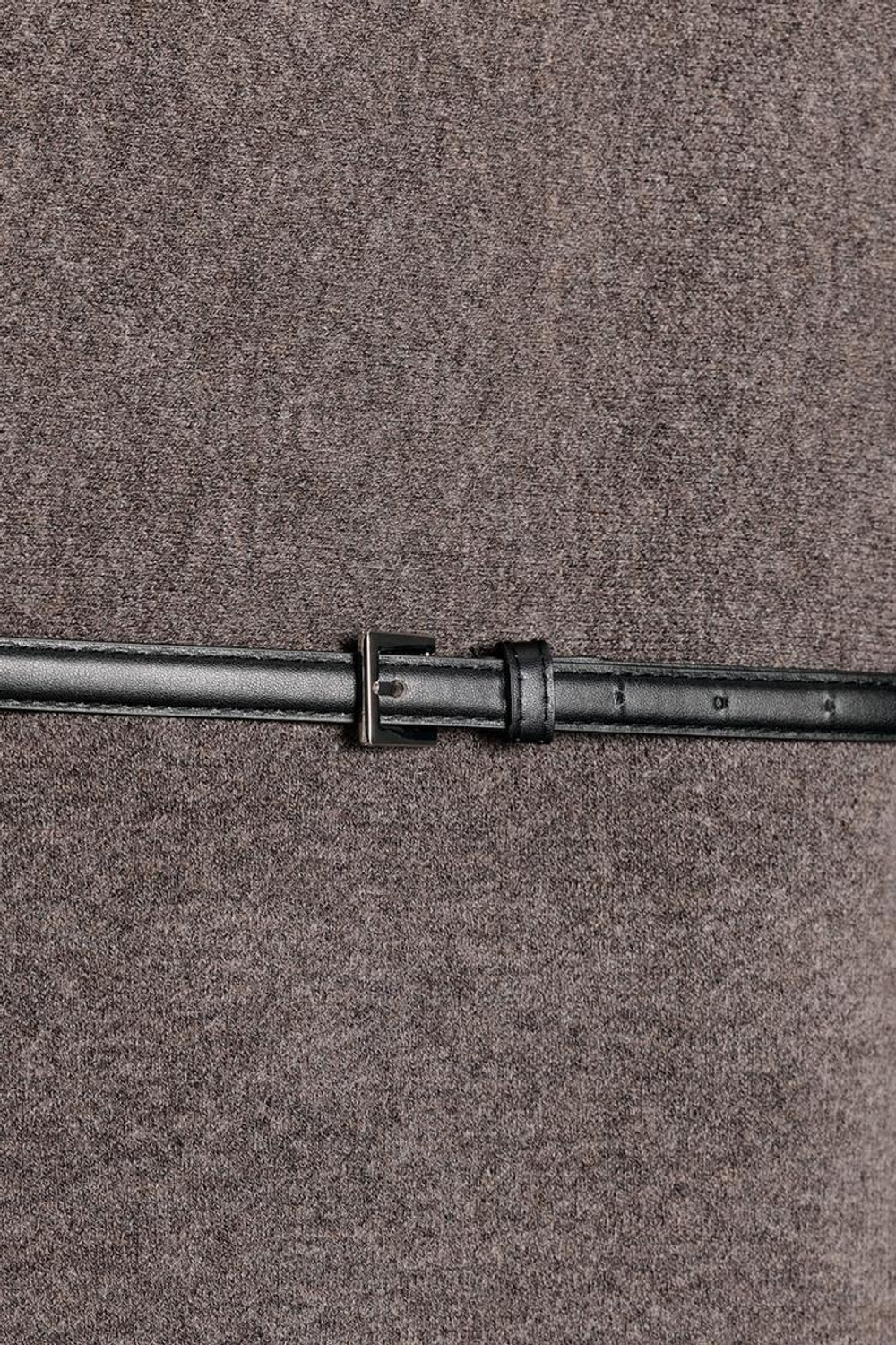 ZARA ВЯЗАНОЕ ПЛАТЬЕ МИДИ С ПОЯСОМ, СВЕТЛО-КОРИЧНЕВЫЙ