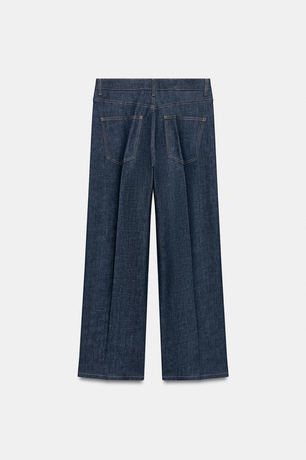 ZARA ДЖИНСЫ WIDE LEG С ВЫСОКОЙ ПОСАДКОЙ — ZW COLLECTION, СИНИЙ