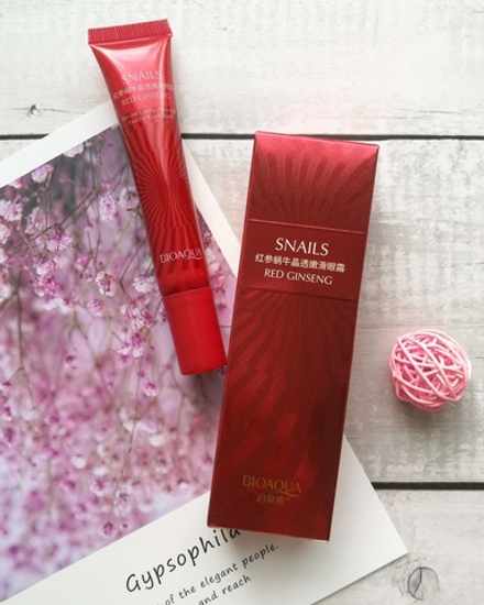 Крем для кожи вокруг глаз с красным женьшенем и муцином улитки, 20г