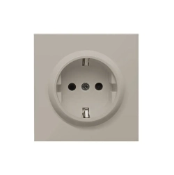 Накладка для розетки электрической с заземлением со шторками 16A 250 В, матовый кашемир, Donel R98, DA22035, без механизма