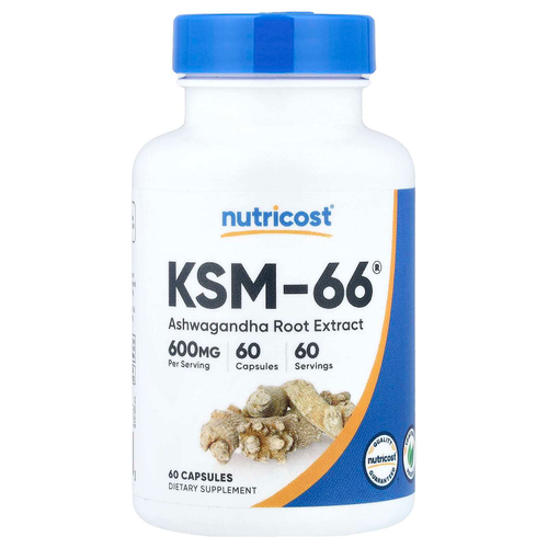 Nutricost, KSM-66®, экстракт корня ашваганды, 60 капсул