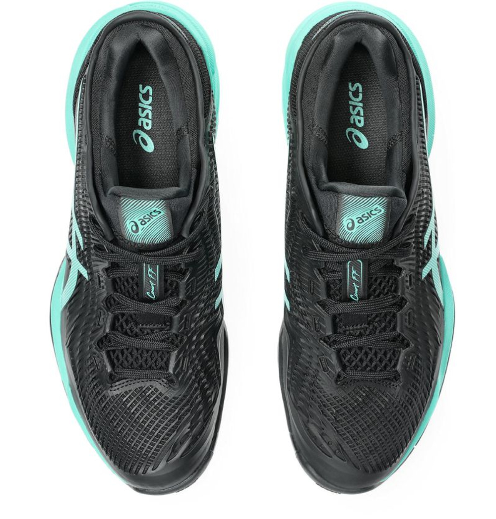 Мужские теннисные кроссовки Asics Court FF 3 - black/aurora green