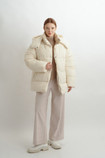 Объемная зимняя куртка Unisex, молочный