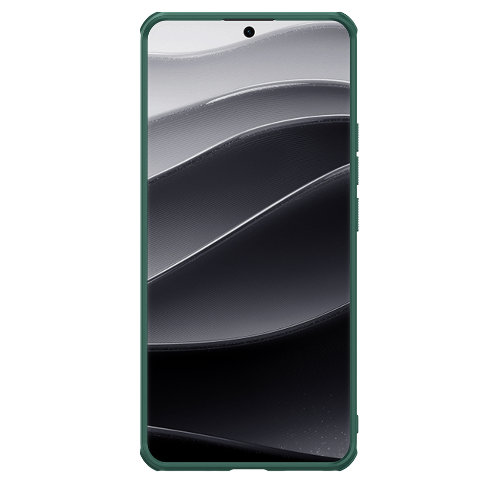 Усиленный чехол зеленого цвета (Deep Green) от Nillkin для Xiaomi Redmi Note 14 Pro+ Плюс, серия Super Frosted Shield Pro