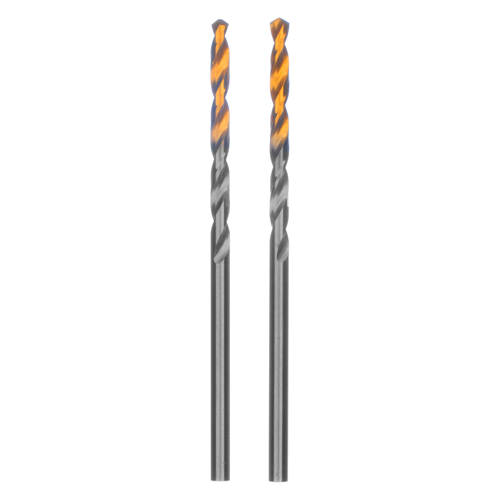 Сверло спиральное по металлу 2,5 x 57 мм, Р6М5, Golden Tip , 2шт. Denzel