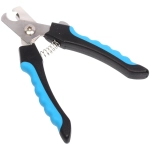 Когтерез для животных «ЗООУЛЬТРА», пружинный механизм, ручки прорезиненные - волна, цвет чёрный / голубой, 16см