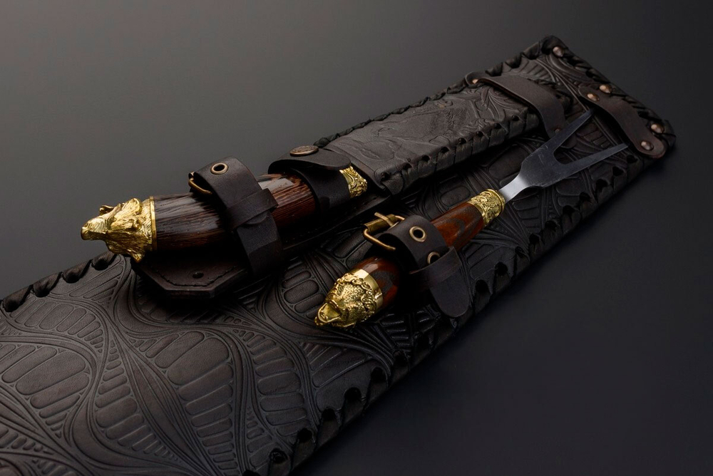 Набор шампуров "Охотник №5" в чехле из натуральной кожи