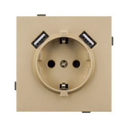 Механизм розетки с USB зарядкой SCT-TENDO-MUAA-SFPL-GD (230V, 16A) (Arlight, -) 054604