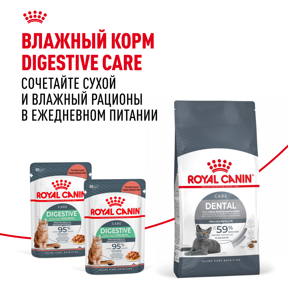 Royal Canin Dental Care Дентал Кэа Корм сухой для взрослых кошек поддержание здороья ротовой области 400г