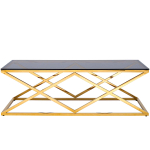 Столик журнальный LA ALTA SYMPHONY тонированное стекло 120*60*40, каркас золото