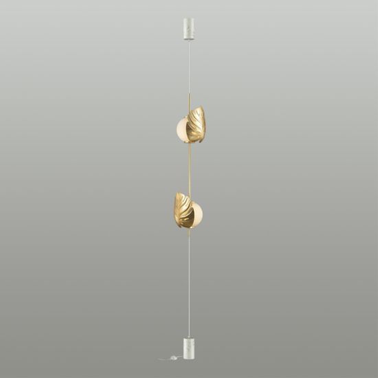 4864/2FC MODERN ODL_EX22 81 золотистый/белый/стекло Натяжной торшер с выкл. E14 2*40W JUNGLE