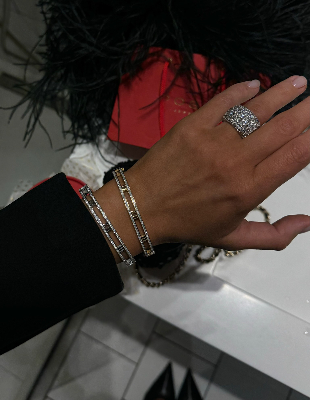 Браслет римские цифры с фианитами silver