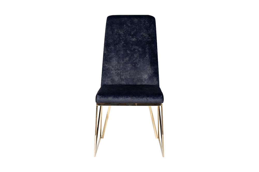 Стул Garda Decor велюр темно-синий, золото 49*65*99 см