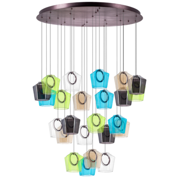 Люстра подвесная 144W 3000K 796349 кофейный/коньячный/зеленый/голубой/ пепельный/ прозрачный Caramello Lightstar