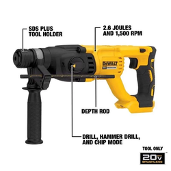 DEWALT DCH133 26MM 1in Бесщеточный аккумуляторный перфоратор SDS PLUS с D-образной рукояткой Ударная дрель 20V Tools Hammer 5500BPM 2.6J