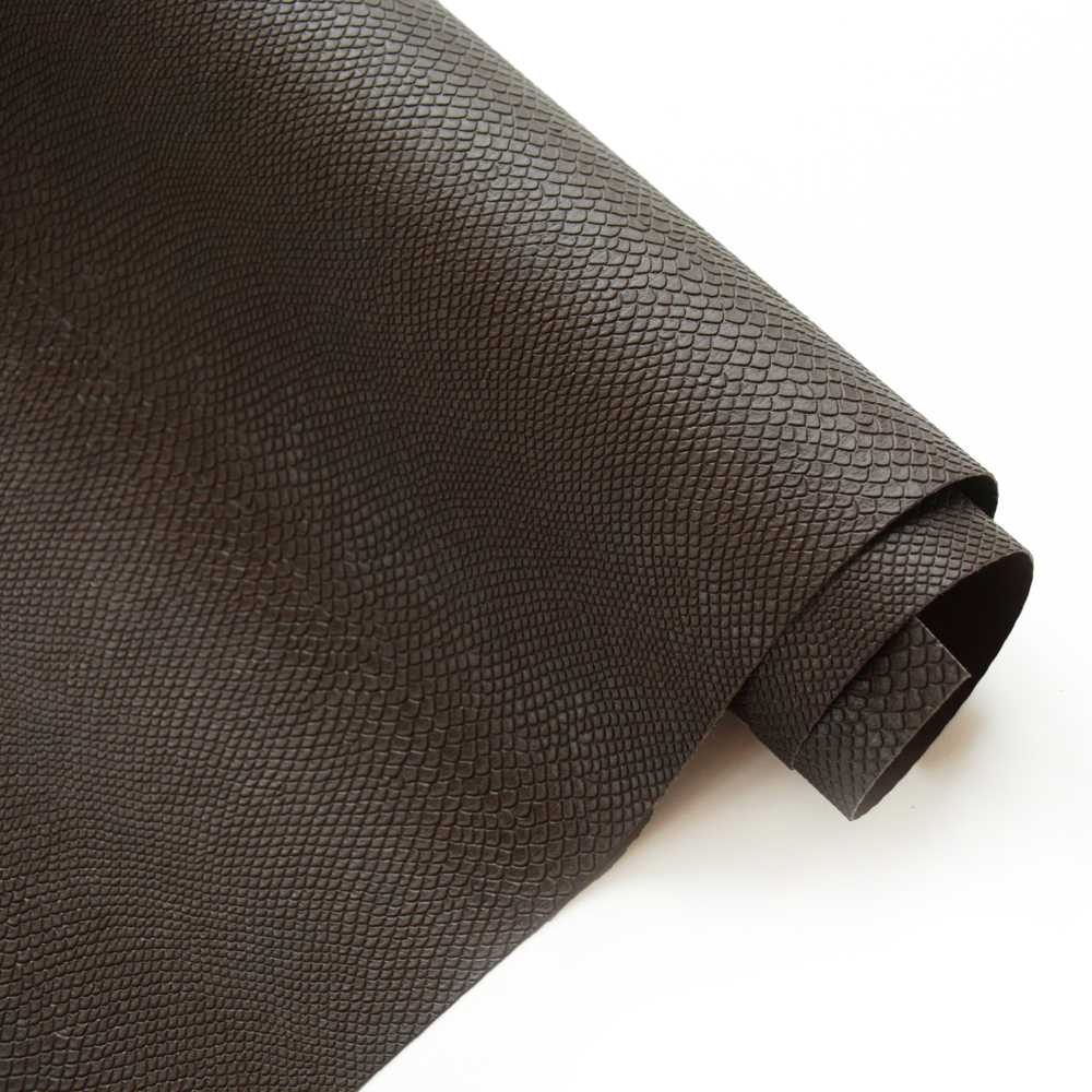 Кожзам переплетный с тиснением "Питон", шоколад