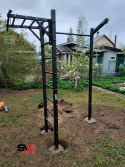 Монтаж уличной шведской стенки Sv Sport (3 вертикальных столба)