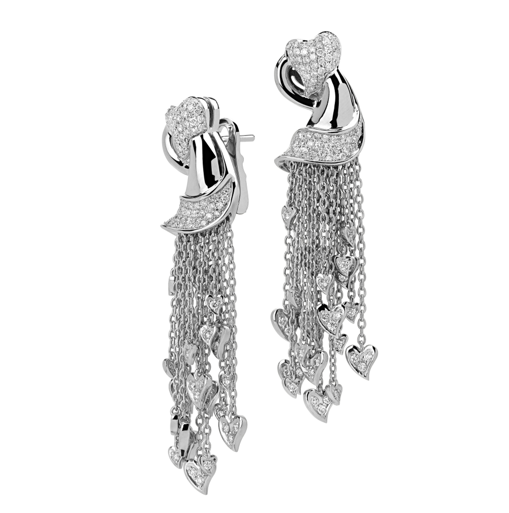 Серьги с бриллиантом  из белого золота JA-S-С6213297
