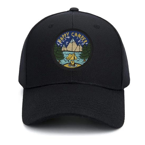 Нашивка термоаппликация на одежду и на рюкзак. Happy camper