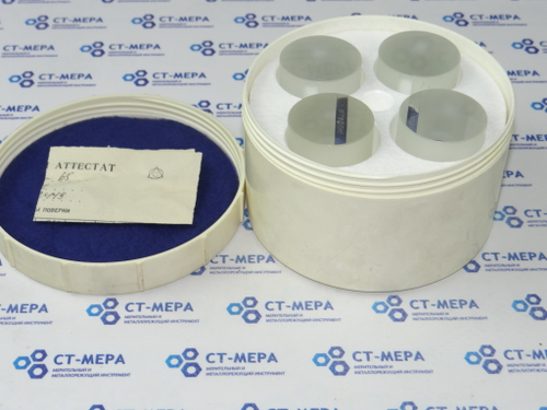 Пластины стеклянные плоскопараллельные ПМ-65 №3 (65,25- 65,37- 65,50- 65,62) 4 шт., ГОСТ 1121-75