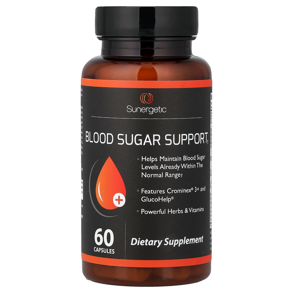 Sunergetic, Уровень сахара в крови, 60 капсул