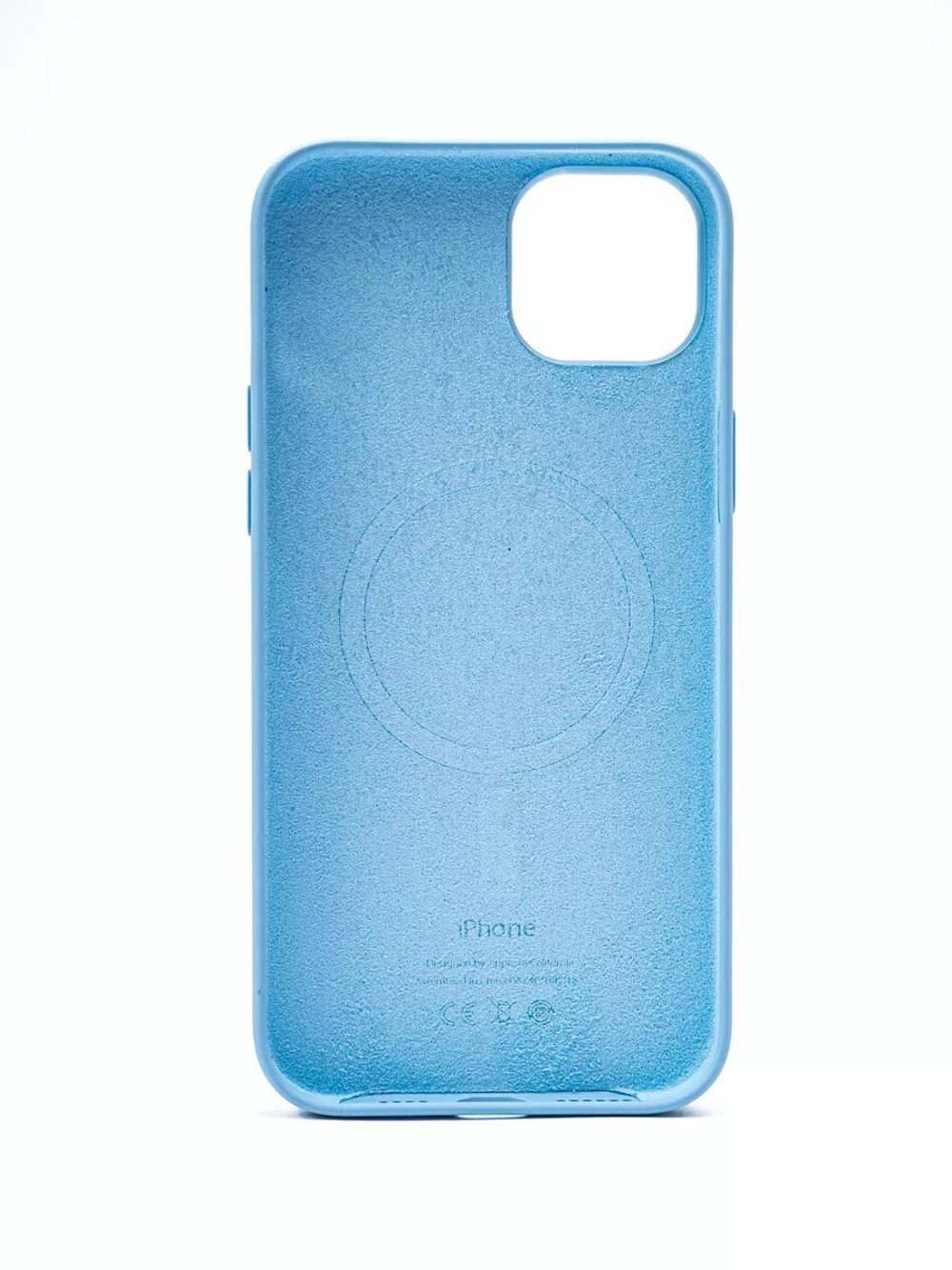 Силиконовый чехол Silicone Case iPhone 15 Plus, c MagSafe, Light Blue Голубой