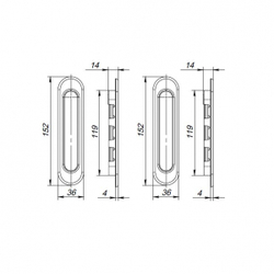 Ручки для раздвижных дверей Soft LINE SL-010 SG