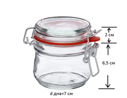Банка стеклянная с бугельным замком Оптима, с крышкой, 0,25 л