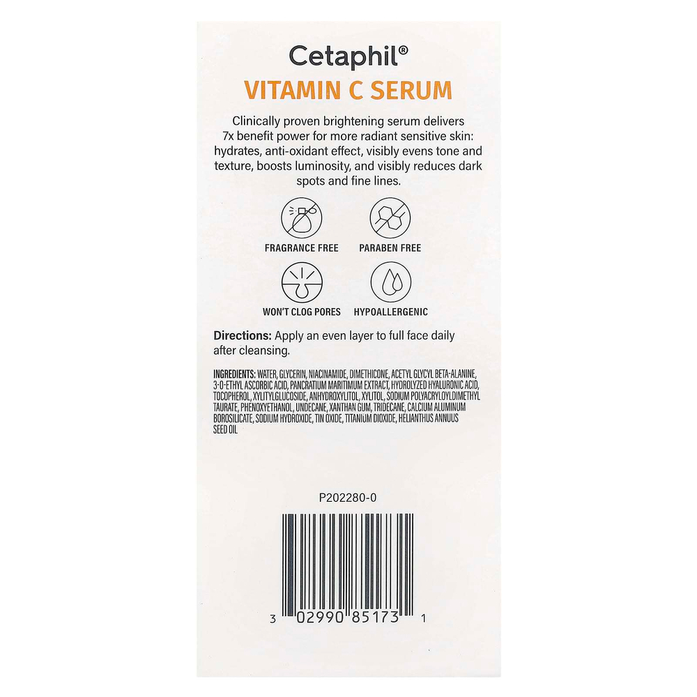 Cetaphil, Сыворотка с витамином C, без отдушек, 30 мл (1 жидк. унц.)