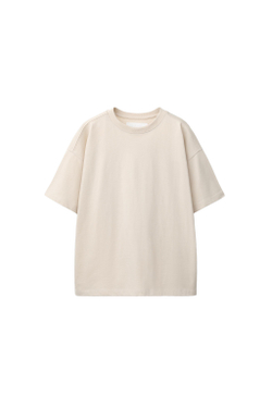 ZARA БАЗОВАЯ ОДНОТОННАЯ ФУТБОЛКА, СВЕТЛО-ПЕСОЧНЫЙ