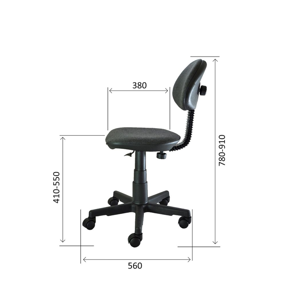 Кресло оператора "Стар", PL, без подлокотников, ткань серая