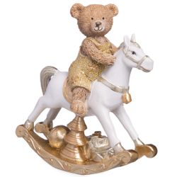 СТАТУЭТКА "МИШКА НА КОНЕ-КАЧАЛКЕ" 13Х6Х15 СМ