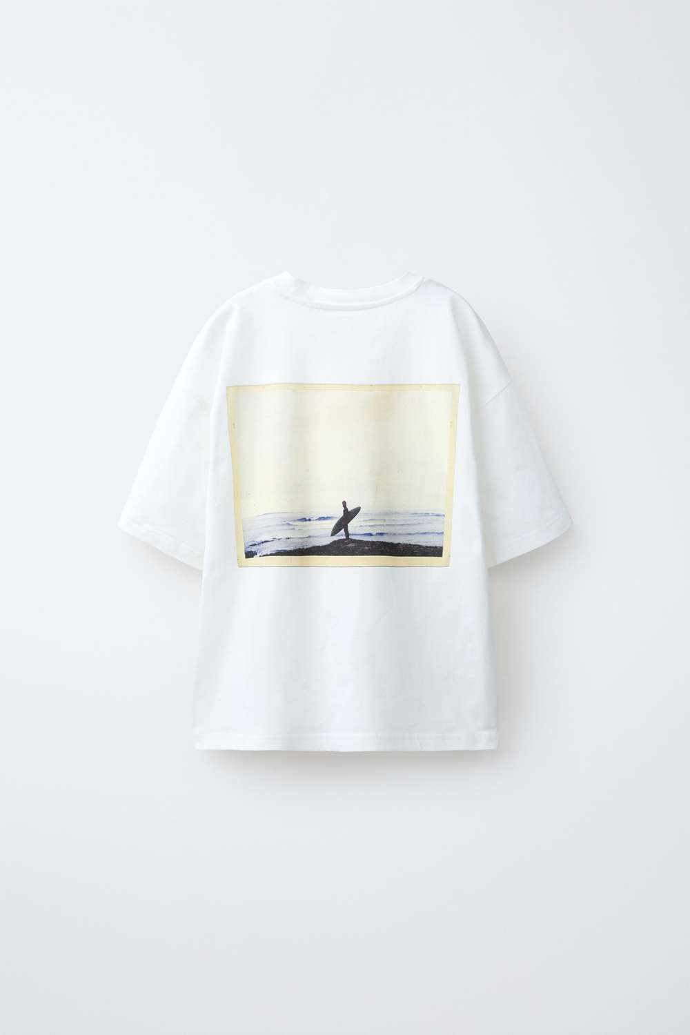 ZARA X PUKAS ФУТБОЛКА С ФОТОПРИНТОМ PUKAS SURF, БЕЛЫЙ
