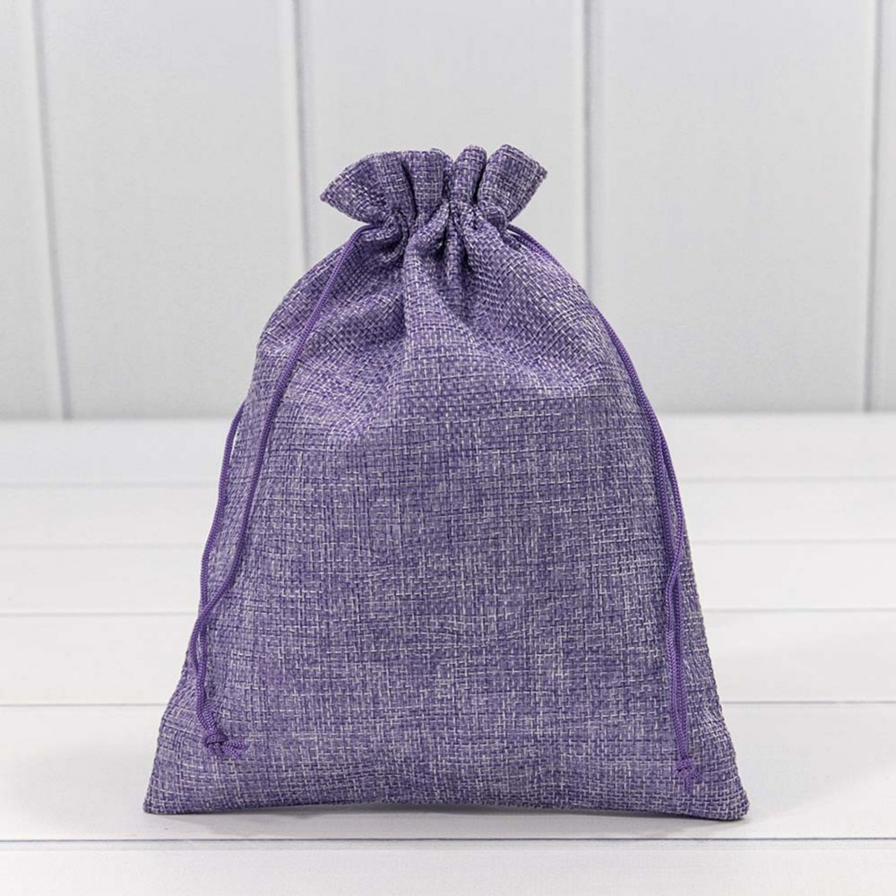 Мешочек 18х23см Лен искусственный (Сиреневый)