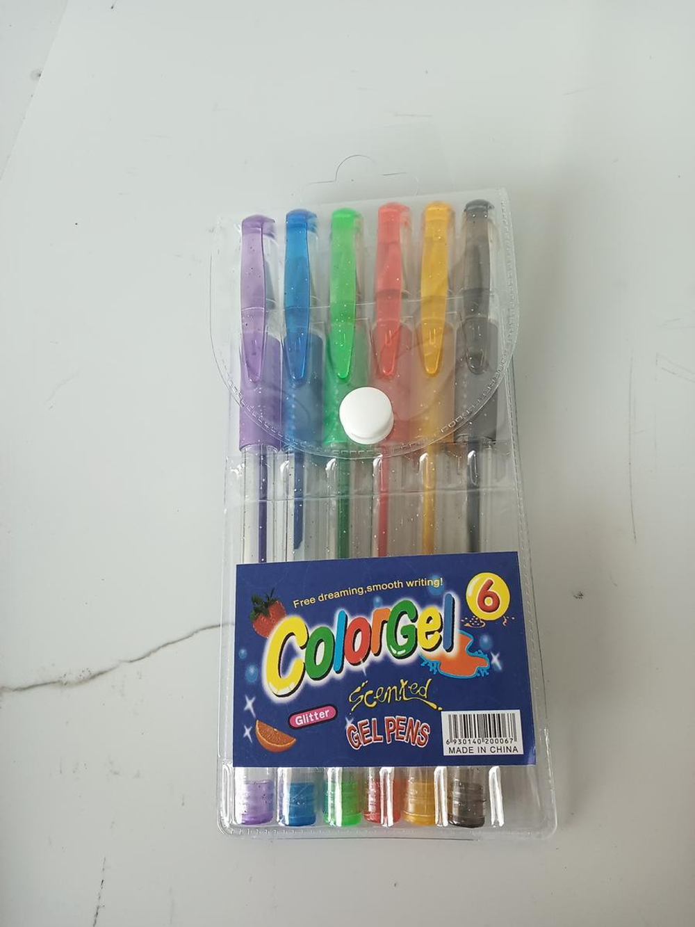 Набор цветных гелевых ручек с ароматом, 6 цветов, в ПВХ пенале