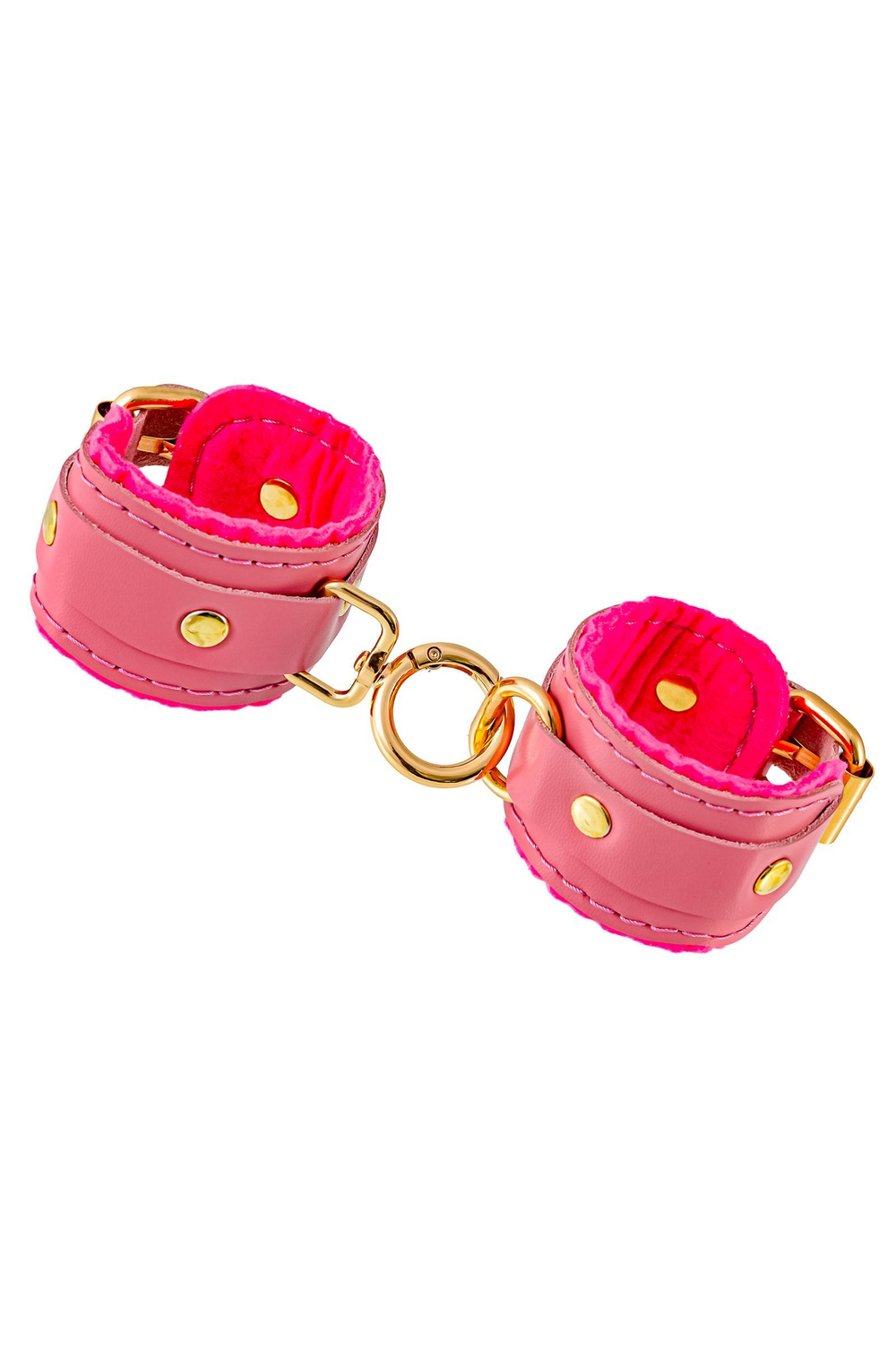 Розовые двуслойные кожаные оковы