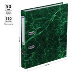 Папка-регистратор 50мм, мрамор, Спейс, карман на корешке, зеленая