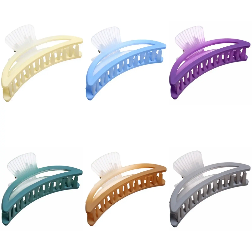 Заколка-краб для волос «Мон Ляруш», классика, микс 6 цветов, 9,5см (Блистер)