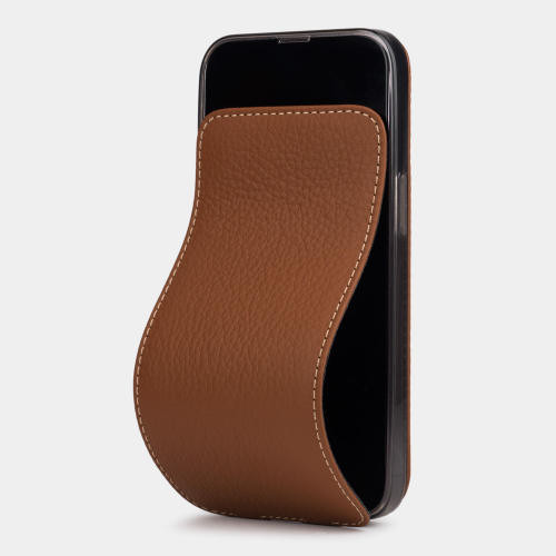 Чехол для iPhone 14 Plus из кожи теленка, цвета карамель
