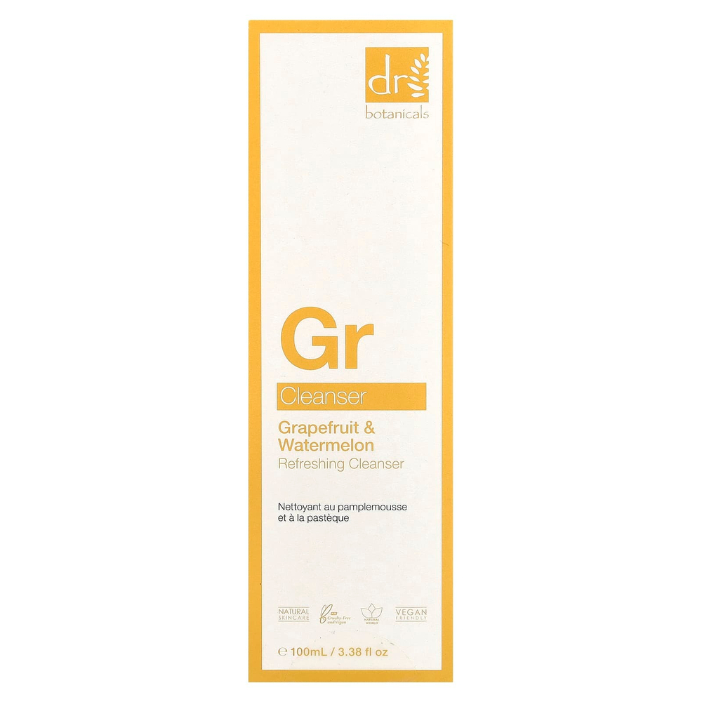 Dr. Botanicals, Освежающее очищающее средство, грейпфрут и арбуз, 100 мл (3,38 жидк. унц.)
