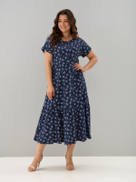 Платье П-032/синий-цветыветочка