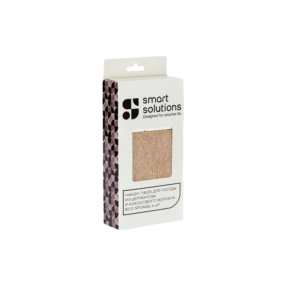 Набор губок для посуды из целлюлозы и кокосового волокна Eco Sponge | 6шт