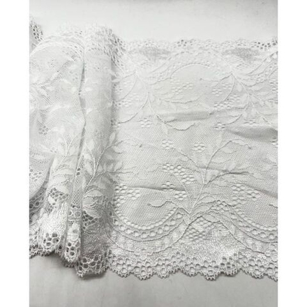 Кружево -стрейч ширина 210мм цвет белое