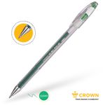 Ручка гелевая Crown "Hi-Jell" зеленая 0,5мм, штрих-код, 1шт