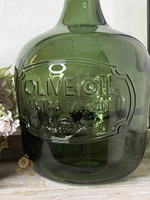 Декоративная ваза для цветов в виде бутыли "Олива" зелёная от J-LINE