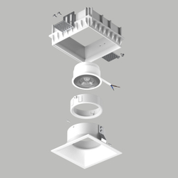 G214506WMOD Светильник DOMINO QUAD под LED модуль/лампу МR16 БЕЛЫЙ (214510+214506+214006)