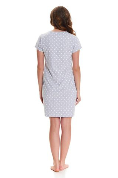 Сорочка свободного кроя в горошек (Размер: S) (Цвет: светло-серый)