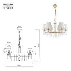 Люстра Rivoli Lilith 1039-306 6 х Е14 40 Вт хрусталь | Rivoli