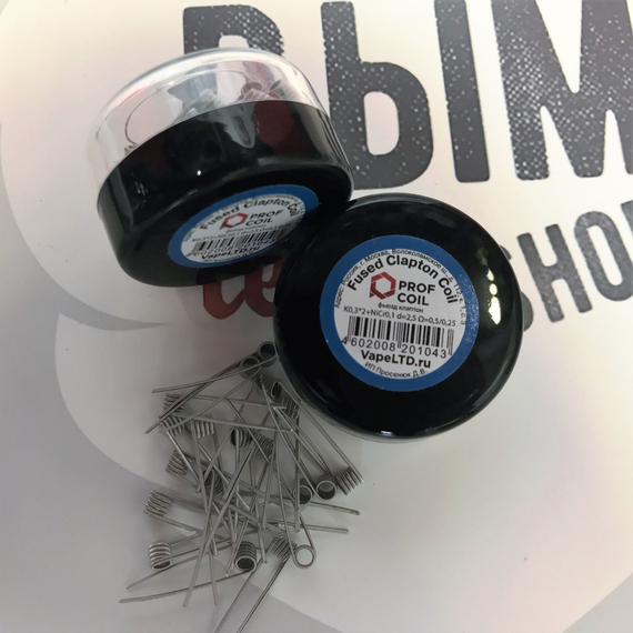 Спирали Prof Coil Fused Clapton K0,3x2+NiCr0,1 d=2,5 ?=0,5/0,25 (2шт)